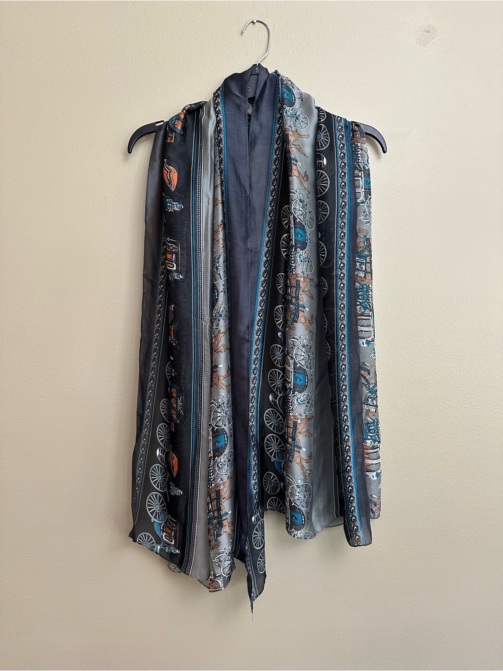 Carriage Design Silk Blend Scarf